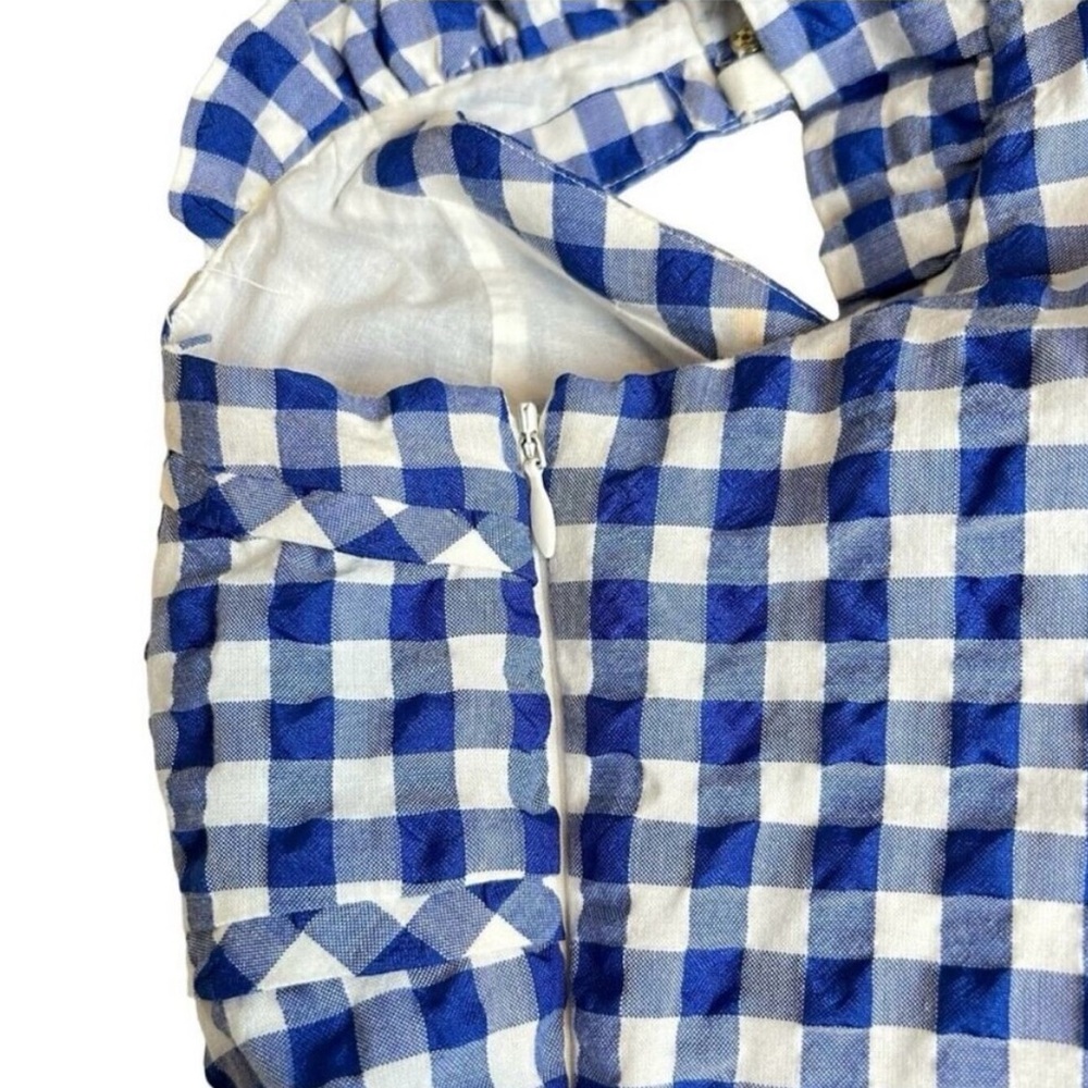 Kate Spade Blue and White Gingham Midi Dress - Picture 6 of 11